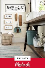 Shop Spring Decor At Michaels Grab A Decor Sign Or New Woven Basket Or Add Accents Of Wood To Your Hom Laundry Room Decor Dream Laundry Room Laundry Room Diy
