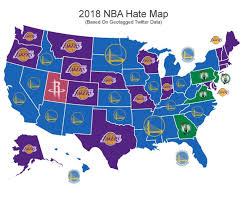 How does the nba make money? This Map Shows Just How Much America Hates The Golden State Warriors Map America Map Funny Gif