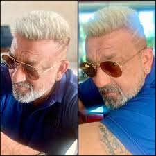 Sanjay Dutt New Look October 2020 Platinum Blonde Hair Platinum Blonde Artistic Hair