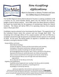 The Library Board Of Trustees Are Looking To Fill An Open Board Seat Board Of Directors Education Information How To Become