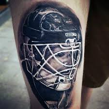 .hockey mask by eathan langford. 75 Hockey Tattoos For Men Nhl Design Ideas
