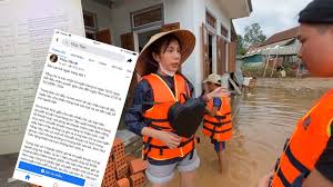 Cô dùng số tiền quyên góp để mua thực phẩm và hỗ trợ xây nhà cho người dân. Máº·c MÆ°a Bao Thá»§y Tien Cong Vinh Tiáº¿p Tá»¥c Ra Miá»n Trung Cá»©u Trá»£ Giáº£i Tri Thanh Nien