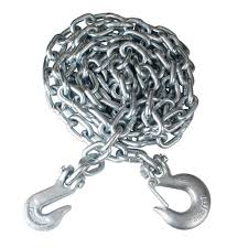 3 8 in x 14 ft grade 43 zinc plated steel logging chain with hooks