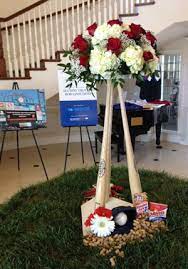 Baseball Theme Table Centerpieces Baseball Bat Wedding Reception Table Centerpie Baseball Wedding Theme Sports Themed Wedding Sports Themed Wedding Reception