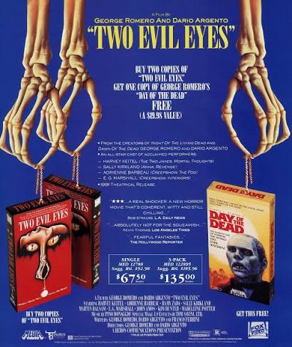 𝐓𝐰𝐨 𝐄𝐯𝐢𝐥 𝐄𝐲𝐞𝐬 - 1990 💸🐈‍⬛ “When I Wake You…You'll Be Dead.”  Heron Communications / ADC Films / Gruppo Bema Productions  —————————————————— Directed by 𝐃𝐚𝐫𝐢𝐨 𝐀𝐫𝐠𝐞𝐧𝐭𝐨 & 𝐆𝐞𝐨𝐫𝐠𝐞 𝐀.  𝐑𝐨𝐦𝐞𝐫𝐨 Stories by #
