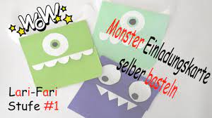 Monster Einladungskarte Basteln Diy Mike Aus Monster Ag Selber Machen Aus Papier Youtube