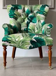 Digital Printed Green Tropical Palm Leaves Armchair Chair On Etsy In 2020 Print Armchair Stylish Chairs Furniture Fix