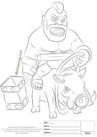 Clash Of Clans Hog Rider Coloring Coloring Pages Clash Royale Clash Royale Drawings