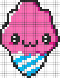 Cute Cotton Candy Perler Bead Pattern Bead Sprite Pony Bead Patterns Pixel Art Pattern Kawaii Cross Stitch