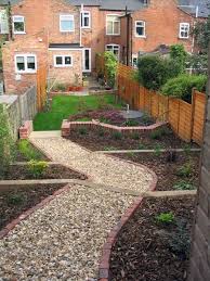 Leafy Retreat A Long Narrow Partially Sloping Garden With A Focus On Foliage Jardin Design Sloped Garden Narrow Garden Garden Design