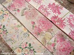Floral Wood Tutorial Using Napkins Milkpaint Decoupage Furniture Decoupage Napkin Decoupage