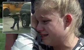 Father and son filmed mocking girl with cerebral palsy by imitating her  disabled walk as she leaves school bus