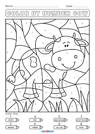 Free, printable animal coloring pages are fun for kids! Free Color By Number Worksheets Cool2bkids