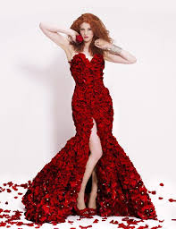 Gorgeous Red Roses Gown Red Rose Dress Red Wedding Gowns Red Wedding Dresses