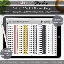 Digital Planner Rings Set Transparent Png Files Build Your Own Etsy Digital Planner Goodnotes Sticker Digital Planners