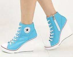 Converse Wedge Heels Blue Fashionhoob Com Sneaker Heels Shoes Heels Wedges Platform Ankle Boots