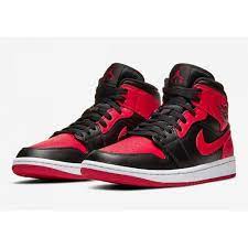 Both in its lower $115 usd price point and higher stock, the silhouette can be commonly enjoyed by a. Nike Air Jordan 1 Mid Banned Black Red Fast Delivery Spartoo Europe Shoes High Top Trainers 120 00