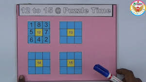 Starting with the top clock face, and moving clockwise around the others, the minute hand moves forward 15 minutes, while the hour hand moves back 2 hours each time. 12 To 15 Puzzle Time With Solution Maths Project Youtube