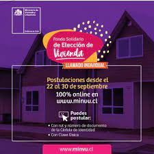 Subsidios minvu con postulación en línea postulación en línea ¡bienvenido! Minvu Fondo Solidario De Eleccion De Vivienda Ds49 Del 22 Al 30 De Septiembre Estara Abierto El Llamado Individual Del Fondo Solidario De Eleccion De Vivienda Ds49 La Postulacion Sera