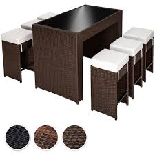 Poly Rattan Aluminium Barset Mit 6 Barhocker Gartenmobel Sitzgruppe Lounge Theke Bar Stools With Backs Bar Stools Pool Furniture