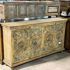 Sold Carved Wood Sideboard Wood Sideboard Unique Sideboard Artisan Furniture