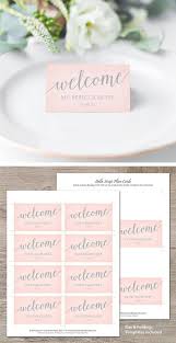 Blush Gray Wedding Place Cards Template Wedding Name Cards Printable Blush Place Cards Wedding Wedding Name Cards Wedding Place Card Templates Wedding Place Cards