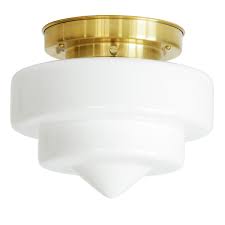 Te bracket width is 97mm wide. Traditional Ceiling Light With Pointed Opal Glass And Stepped Bracket Casa Lumi
