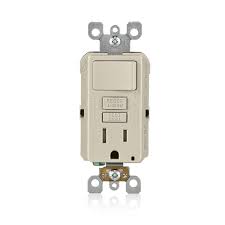 15 Amp Smartlockpro Combination Gfci Outlet And Switch Light Almond Leviton Gfci Switch