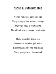 Lagu kanak kanak nenek si bongkok tiga didi & friends. Nenek Si Bongkok Tiga