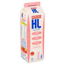 A serving of 200ml include 150 kcal energy, 10.4g protein, 2g fat, 22.4g ingredients: Marigold Hl Strawberry Flavoured Low Fat Milk 1 Liter Tesco Groceries