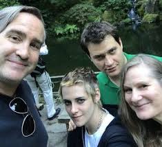 Photo of Kristen w/ author Lidia Yuknavitch, Andy Mingo and Michael Pruss  in Portland and GIF