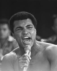 Muhammad Ali posing in front of the Le Militant statue. N'Sele, Zaire. 📸:  Neil Leifer #MuhammadAli #NeilLeifer #Icon #Inspiration #GOAT #Training  #Boxing
