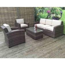 Outsunny 4 pcs rattan wicker sofa set outdoor conservatory furniture w/ side storage box. Della 3 Seater Rattan Sofa Set In Synthetic Rattan