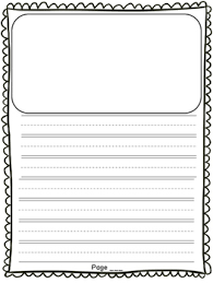 Each row features solid lines at top and bottom, and a dashed line in the center. First Grade Opinion Writing Paper Template Lucy Calkins Tpt