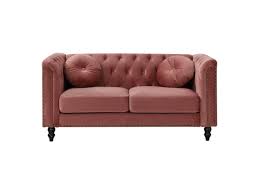 Panca panchetta stile barocco banquette bench legno noce divanetto 2 posti '900. Divano Chesterfield 2 Posti In Velluto Rosa Antico Turner