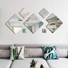 3d Acrylic Mirror Wall Stickers Geometric Shape Mirrored Decal Home Decoration Ebay Pick a bathroom mirror that is appropriate for the ambiance and aesthetic of your bathroom, taking into consideration the wall finish in particular. 3d acrylic mirror wall stickers geometric shape mirrored decal home decoration ebay