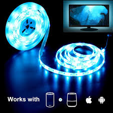 Smart Led Strip Lightmocreo Wifi Led Light Strip Rgbw Tv Backlight 16 4f For 2475in Smart Tv Backlight Alexa Echo Led Light Strips Strip Lighting Tv Backlight