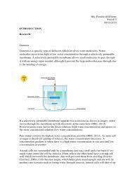 For example, red blood cells Research Osmosis Chemistry