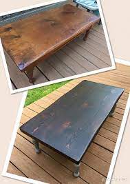 Is it possible to put a really dark stain on it now, right on top of the light stain? Java Gel Stain Coffee Table Transformation Java Gel Stains Stain A Coffee Table Coffee Table Redo
