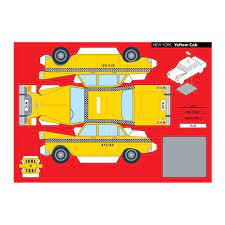 coloriage taxi a colorier dessin imprimer paper toys toy printable template pilonen