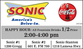 Selection varies from corn dogs, onion rings, mozzarella sticks or potato tots. Sunday July 4 2021 Ad Sonic Drive In Big Spring Big Spring Herald