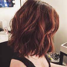 Cinnamon pumpkin spice latte ☕️ free painted and toned with dark red brown to blonde ombré short bob before/after hair by: Kristin Ess Hair On Instagram Warmer Color Wild Waves On Lucyhale For Fallontonight So Excited Dark Auburn Hair Color Dark Auburn Hair Hair Color Auburn