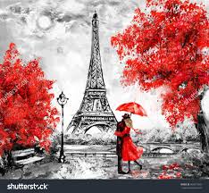 Acrylic Black White And Red Paintings Black White Red Painted Rocks Oil Painting Paris European City Landscape Stock Illustration 56691364 Eiffel Tower Painting Flower Art Painting Paris Painting