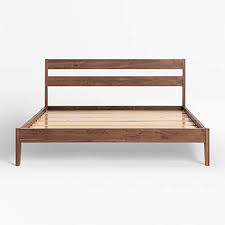 Walnut solid wood platform queen bed kirklands. Tuft And Needle Solid Walnut Bed Crate And Barrel