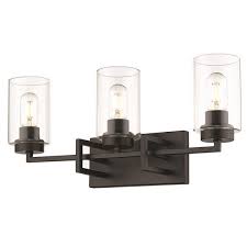 Solfart vanity lighting is trendy, comes in three colors, and your choice of two to six bulbs. Golden Lighting Tribeca 3 Light Bathroom Vanity Light Black Lowe S Canada