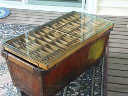 This Is An Liz Original A Banana Crate Printers Drawer Coffee Table With Glass Printers Drawer Printers Tray Family Room Inspiration