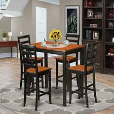 Moreover, kitchen and dining room also can be good space to place pub table. East West Furniture Yafa5 Blk W 5 Pc Counter Height Pub Set Small Kitchen Table And 4 Kitchen Bar Stool