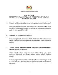 Kami menawarkan latihan industri di semenjung,sabah dan sarawak. Soalan Lazim Pergerakan Pulang Pelajar Ipt Sempena Sambutan Hari Raya Aidilfitri Termasuk Pelajar Yang Sedang Menjalani Latihan Industri Dan Pelajar Antarabangsa Upsi Portal Rasmi Universiti Pendidikan Sultan Idris
