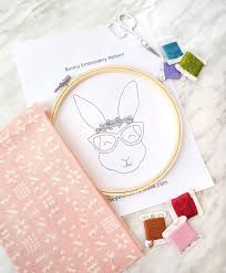 The standard is cotton embroidery floss, a glossy thread made up of 6 strands that can be separated from one another to for the chain stitch: Floral Bunny Hand Embroidery Free Pattern The Yellow Birdhouse