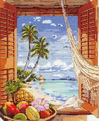 Large color pdf patterns, instant & unlimited download upon purchasing. Kooler Design Studio Tropical Vacation Window Cross Stitch Pattern 123stitch